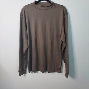 Murano Liquid Cotton Mock Neck Long Sleeve Pullover Shirt NWT